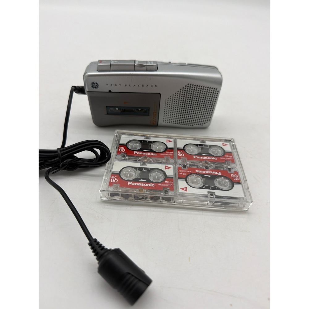 GE Fast Playback Microcassette Recorder AVR Model 3-5377  Tested 6pk tape & mic